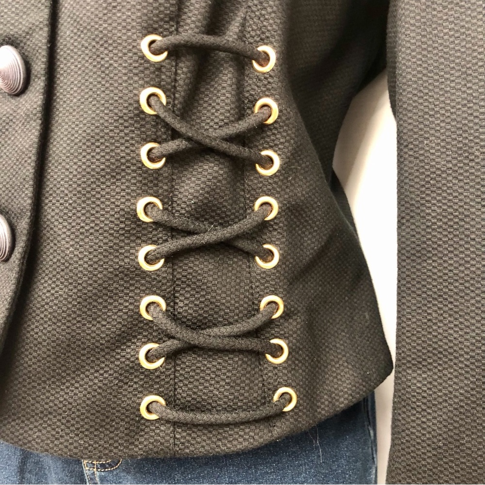 Scaasi Black Whimsygoth Y2k Corsett Lace Jacket - Picture 6 of 16